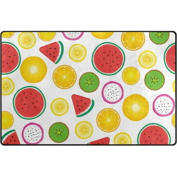 Coolnut Lightweight Soft Area Rugs 60 x 39 inch (5'x 3'3"), Fruit Slices Floor Mat for Kids Playing Room Hardwood Floor Living Room Nursery Rugs