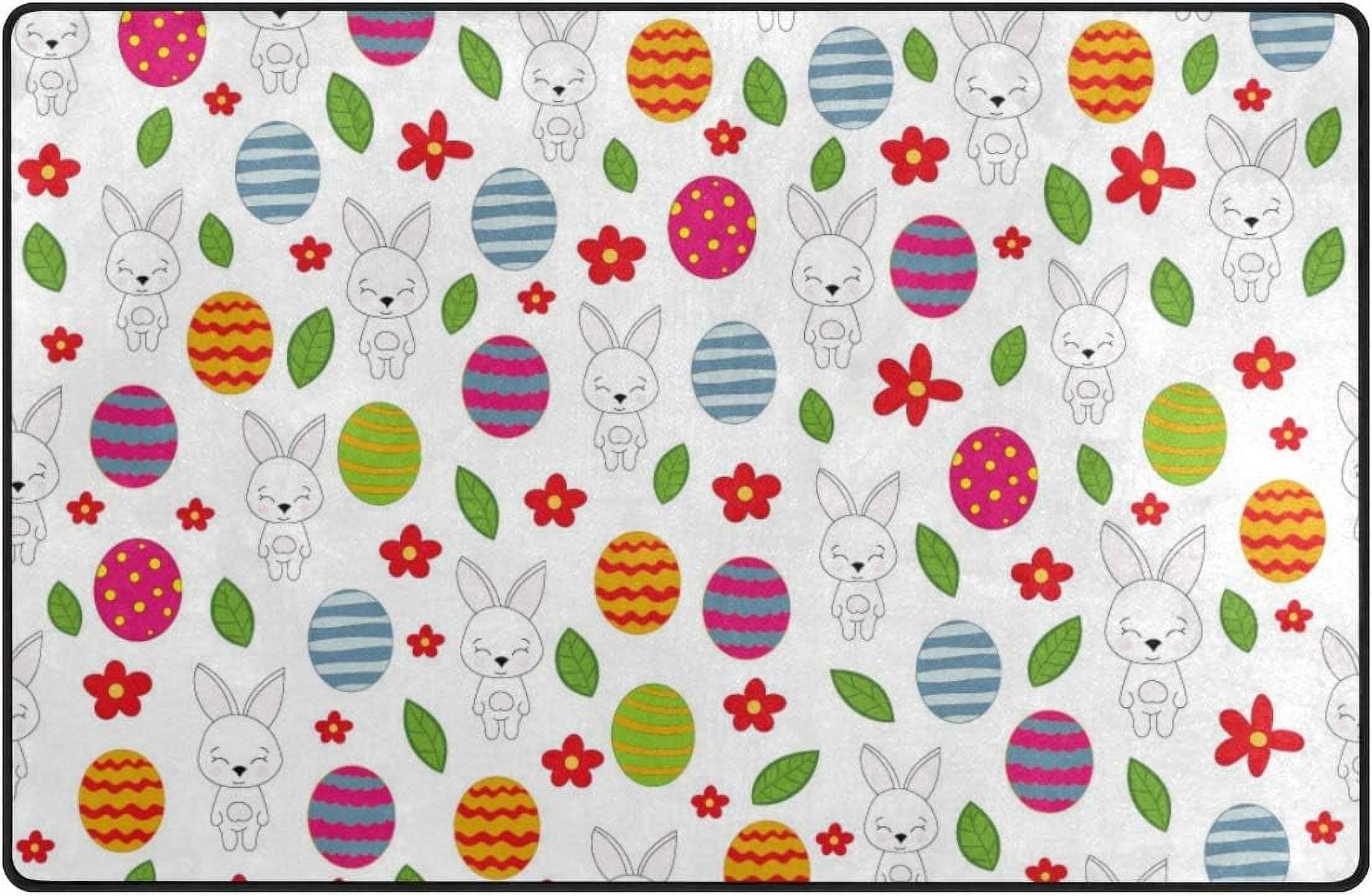 Cartoon Easter Rug Coolnut Lightweight Soft Area Rugs 60 x 39 inch (5'x 3'3