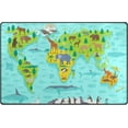 thumbnail image 1 of Coolnut Lightweight Soft Area Rugs 60 x 39 inch (5'x 3'3"), World Map of Animals Floor Mat for Kids Playing Room Hardwood Floor Living Room Nursery Rugs, 1 of 6