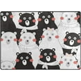 thumbnail image 1 of Coolnut Lightweight Soft Area Rugs 63 x 48 in, Black White Polar Bear Floor Mat for Kids Playing Room Hardwood Floor Living Room Nursery Rugs, 5'3" x 4', 1 of 6