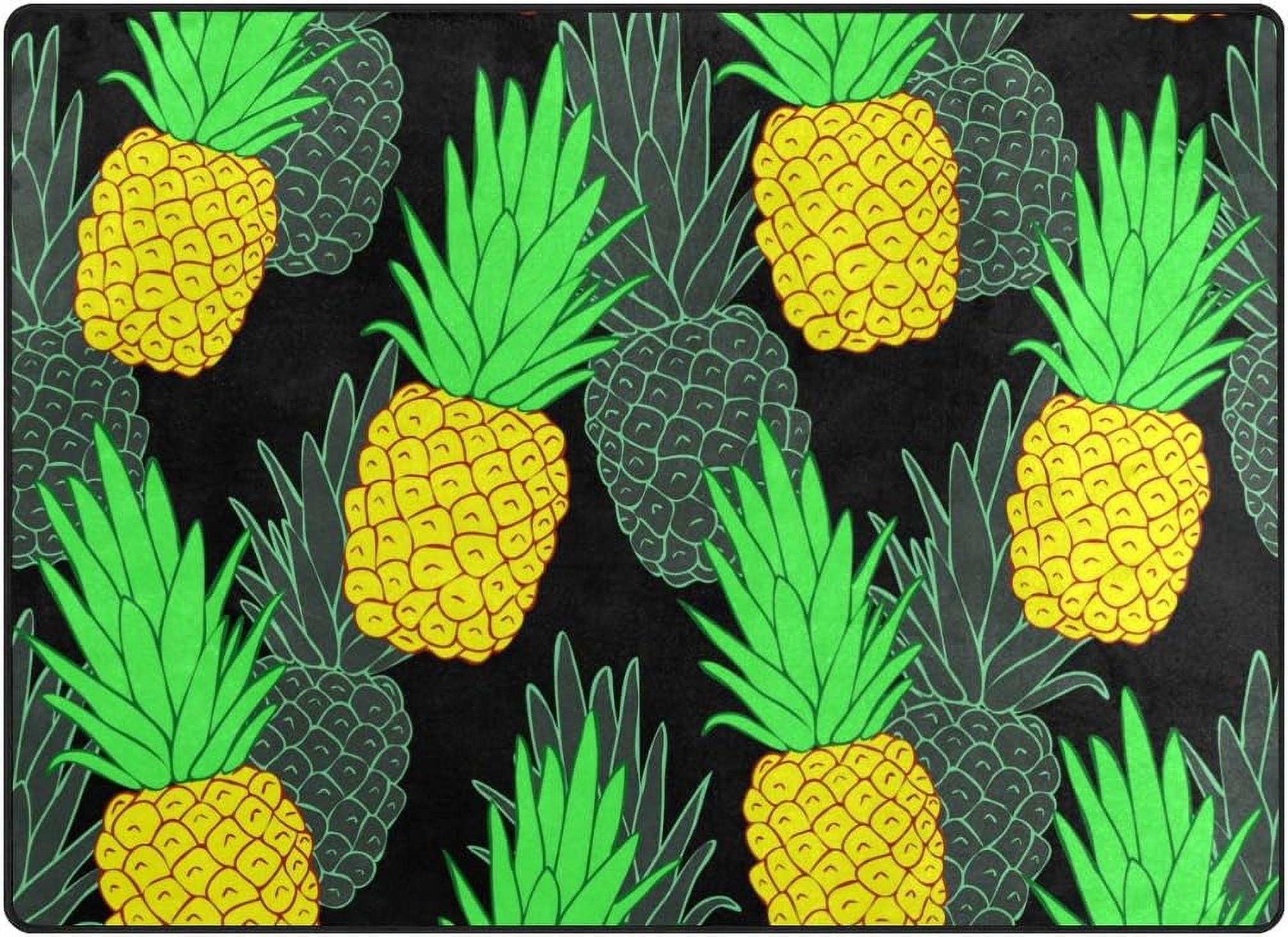 Pineaaple Insoired Rug Coolnut Lightweight Soft Area Rugs 63 x 48 in, Colorful Pineapple On ...