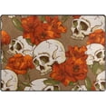 thumbnail image 1 of Coolnut Lightweight Soft Area Rugs 63 x 48 in, Skull Flowers Floor Mat for Kids Playing Room Hardwood Floor Living Room Nursery Rugs, 5'3" x 4', 1 of 6