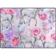 thumbnail image 1 of Coolnut Lightweight Soft Area Rugs 63 x 48 in, Unicorn with Pink Roses Floor Mat for Kids Playing Room Hardwood Floor Living Room Nursery Rugs, 5'3" x 4', 1 of 6