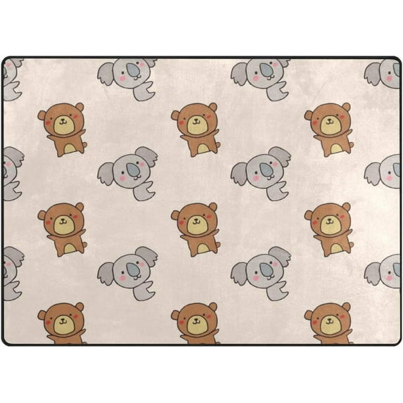Coolnut Lightweight Soft Area Rugs, 80 x 58 inch(6'8" x 4'10") Cute Koala Bears Floor Mat for Kids Playing Room Hardwood Floor Living Room Nursery Rugs