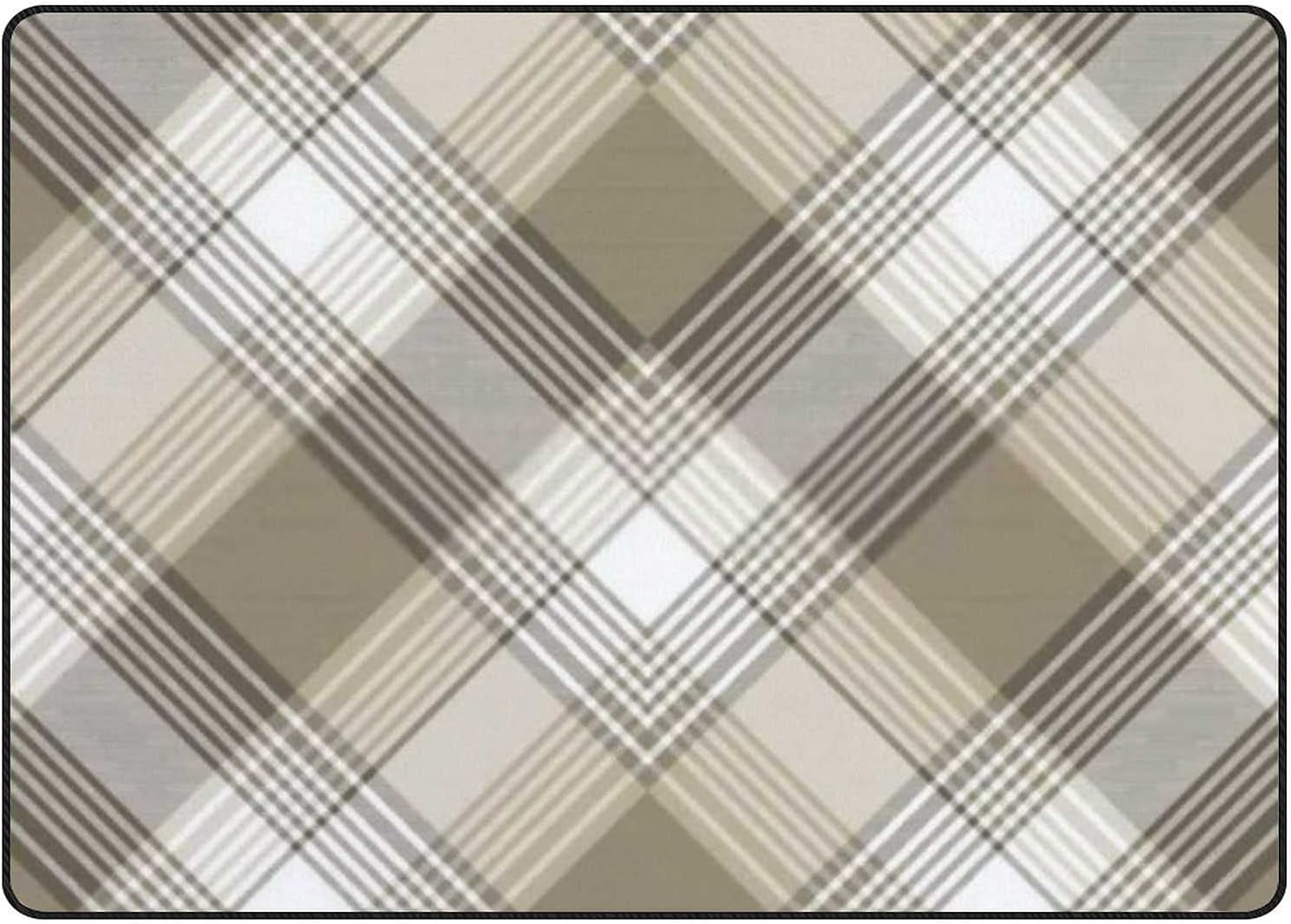 Brown Plaid Floor Mat