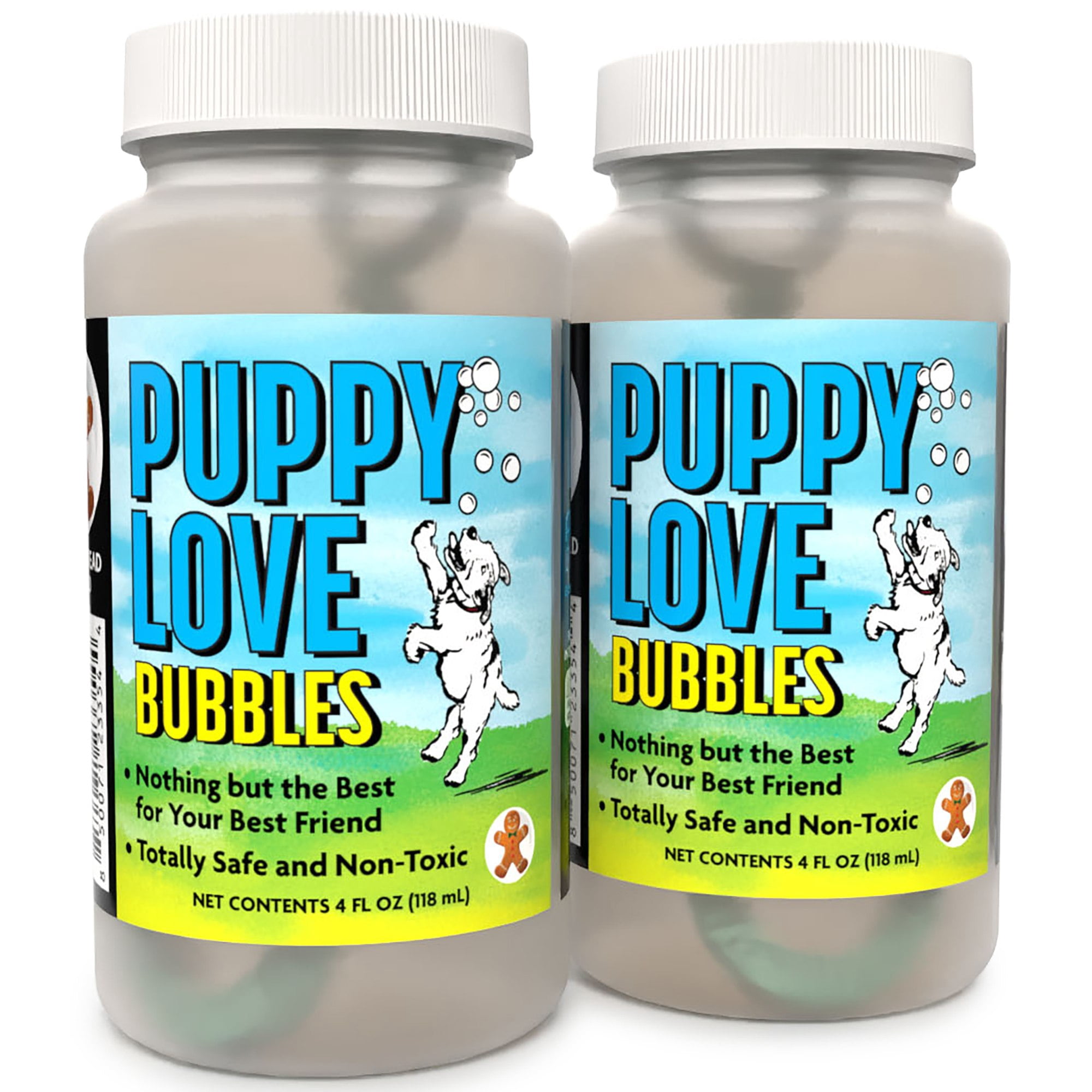 Atomic Bubbles: Puppy Love Bubbles - Gingerbread Scented 2 Pack - 4oz Bottles, Dog Interactive Toy, Pet Safe, Non-Toxic, In-Outdoor Play, Long Lasting