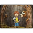 thumbnail image 1 of Coolnut Little Boy Animals in Wood 80 x 58 inches Lightweight Soft Area Rug Mat Indoor Floor Rugs Home Decoration for Kids Room Living Room, 1 of 6