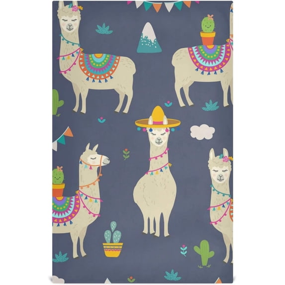Coolnut Llama Kitchen Dish Towel Set of 1, Super Absorbent Soft Drying Cloth Tea Bar Towels, 28 x 18 Inch