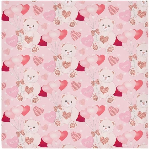 Coolnut Loving Heart Cartoon Cute Bear Cloth Napkins Set of 6, Jacquard Printed Washable Table Napkins for Valentines, Weddings, Dinners Parties Home Decor, 20 x 20 Inch Washcloth Gift