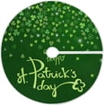 thumbnail image 1 of Coolnut Lucky Clover Christmas Tree Skirt 36", St. Patrick's Day Tree Skirt Double Layers Polyester Easter Tree Skirt for St. Patrick's Day Holiday Party Decoration, 1 of 6
