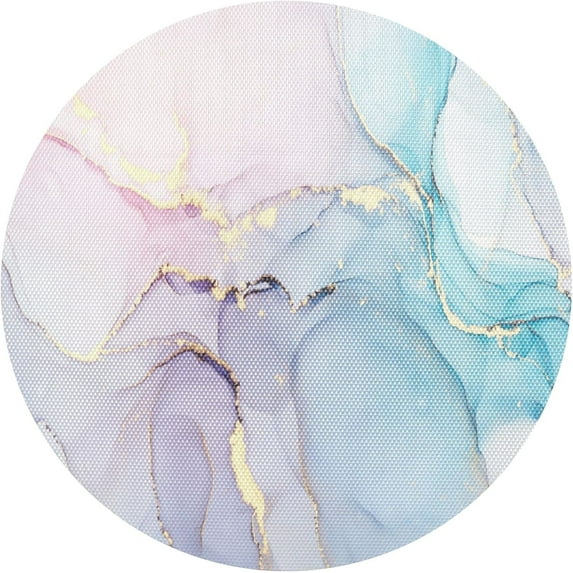 Coolnut Luxury Marble Texture Placemats for Dining Table, Heat-Resistant Round Place Mats, Anti-Skid Washable PVC Table Mats, 15.4" x 15.4" PVC Dinner Mats (4 Pack) Home Decor Gifts