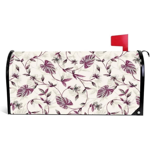Coolnut Magnetic Mailbox Cover, Geometrical Flowers Pattern Design Post Mail Box Cover Mail Wraps Cover, Standard Size 20.7" L x 18" W