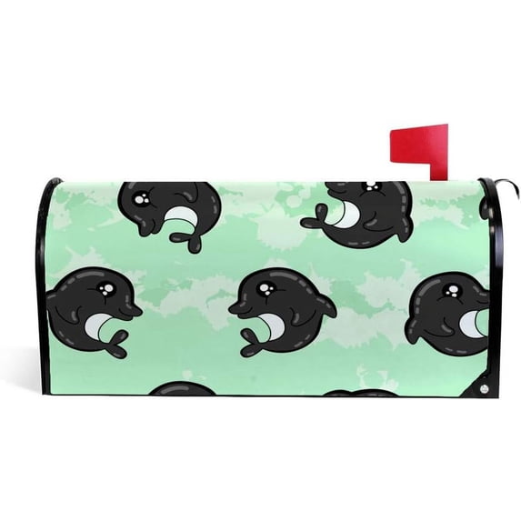 Coolnut Mailbox Cover Cute Kids Dolphin Pattern Post Mail Box Cover Magnetic Mail Wraps Cover Oversize 25.4" L x 20.78" W