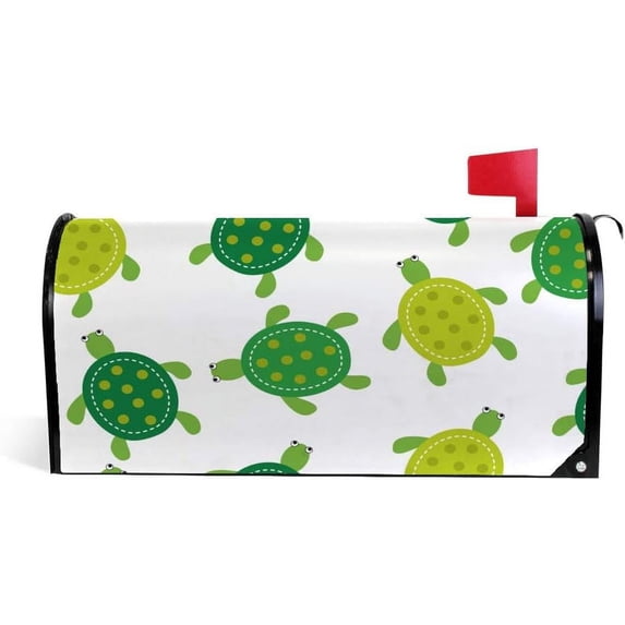 Coolnut Mailbox Cover Cute Turtle Design Post Mail Box Cover Magnetic Mail Wraps Cover Oversize 25.4" L x 20.78" W