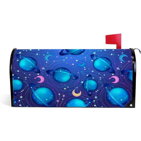 Coolnut Mailbox Cover Dark Blue Planets Post Mail Box Cover Magnetic Mail Wraps Cover Oversize 25.4" L x 20.78" W