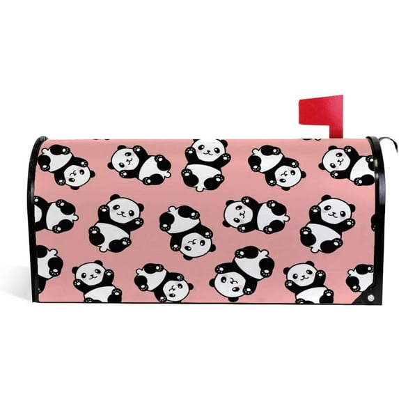 Coolnut Mailbox Cover Lovely Cartoon Panda Post Mail Box Cover Magnetic Mail Wraps Cover Oversize 25.4" L x 20.78" W