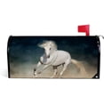 thumbnail image 1 of Coolnut Mailbox Cover White Horse Running Post Mail Box Cover Magnetic Mail Wraps Cover Standard Size 20.7" L x 18" W, 1 of 5