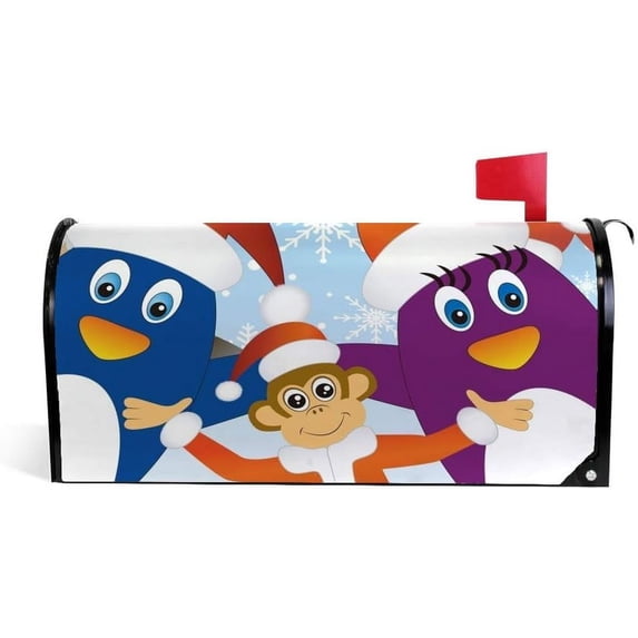 Coolnut Mailbox Covers Magnetic Oversize Christmas Animals Seasonal Mail Wraps for Home Outdoor Decor, 25.4"x20.78"