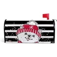 thumbnail image 1 of Coolnut Mailbox Covers, Magnetic Standard Size Christmas Dog On Black White Stripes Seasonal Mail Wraps for Home Outdoor Decor, 20.7"x18.03", 1 of 5