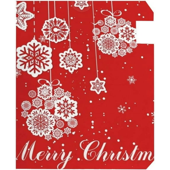 Coolnut Mailbox Covers, Magnetic Standard Size Christmas Snowflakes On Red Seasonal Mail Wraps for Home Outdoor Decor, 20.7"x18.03"