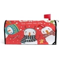 thumbnail image 1 of Coolnut Mailbox Covers, Magnetic Standard Size Christmas Snowman Circle On Red Seasonal Mail Wraps for Home Outdoor Decor, 20.7"x18.03", 1 of 5