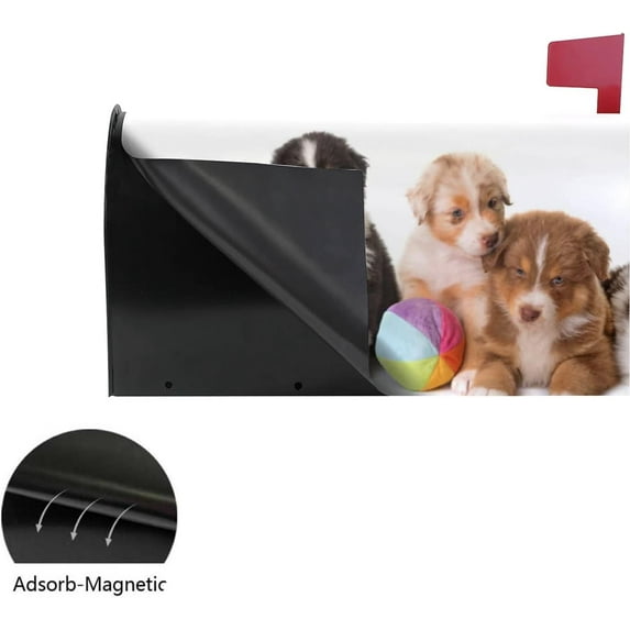 Coolnut Mailbox Covers, Magnetic Standard Size Dogs with a Ball Seasonal Mail Wraps for Home Outdoor Decor, 20.7"x18.03"