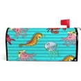 thumbnail image 1 of Coolnut Mailbox Covers, Magnetic Standard Size Sea Inhabitants On Stripes Seasonal Mail Wraps for Home Outdoor Decor, 20.7"x18.03", 1 of 5