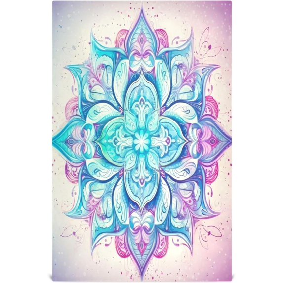 Coolnut Mandala Kitchen Towels, 18 x 28 Inch Super Soft and Absorbent Dish Cloths for Washing Dishes, 1 PCS Reusable Multi-Purpose Microfiber Hand Towels for Kitchen