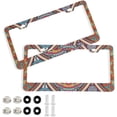 thumbnail image 1 of Coolnut Mandala License Plate Frames 2pcs, Aluminum Universal Car License Plate Holder with Elliptical Hole for US Vehicles, 12"x 6", 1 of 7