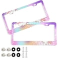 thumbnail image 1 of Coolnut Mandala Unicorn Print 2 Holes Car License Plate Frames 2PCS, Car License Plate Holder with Screw Caps Cover Set Automotive Exterior Parts Decoration for US Vehicles, 1 of 7