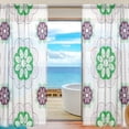 thumbnail image 1 of Coolnut Mandalas Pattern Sheer Gauze Door Curtain Window Curtain Drapes for Living Room Kids Bedroom Window Treatment Decor W55 x L84 In 2 Panels, 1 of 4