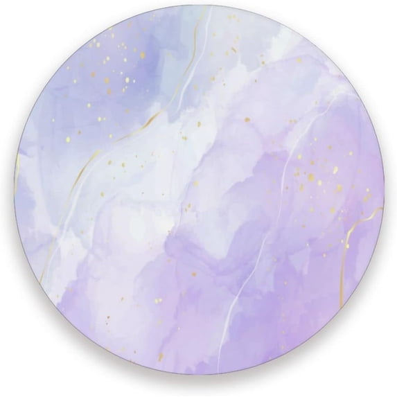 Coolnut Marble Purple Texture Round Cup Coaster with Ceramic Stone and Cork Base 2PCS, Absorbent Cup Mats, Cup Protection Mat for Home, Kitchen and Bar459 Home Decor Gifts
