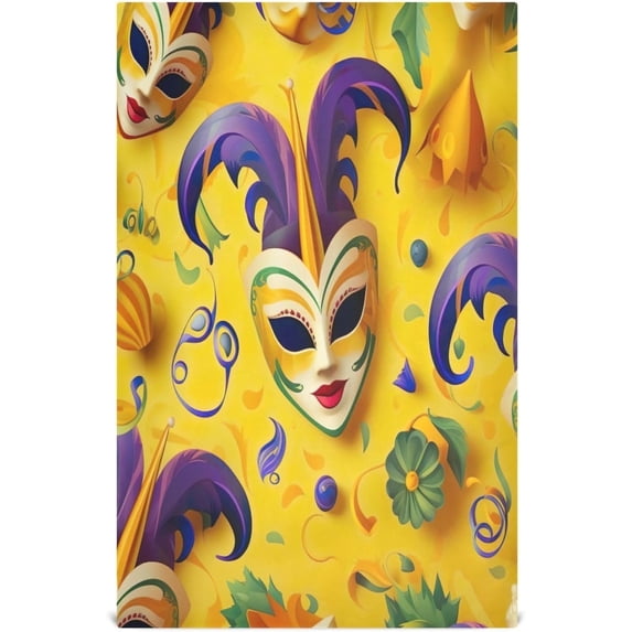 Coolnut Mardi Gras Carnival Mask Feathers Kitchen Dish Towel Set 4Pcs,Dishcloths Sets Fast Drying Kitchen Towels Tea Towels Gift Set for Drying Cleaning Cooking Baking331 Wash cloth