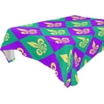 thumbnail image 1 of Coolnut Mardi Gras Checkered Tablecloth Rectangle Colorful Table Cloth Large Square Table Cover for Dining Kitchen Party 60"x120" Decor Gift, 1 of 7