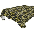 thumbnail image 1 of Coolnut Mardi Gras Gold Black Tablecloth Rectangle Colorful Table Cloth Large Square Table Cover for Dining Kitchen Party 60"x108" Decor Gift, 1 of 7