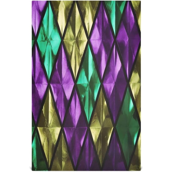 Coolnut Mardi Gras Green Purple Gold Element Kitchen Dish Towel Set 6Pcs,Dishcloths Sets Fast Drying Kitchen Towels Tea Towels Gift Set for Drying Cleaning Cooking Baking292 Wash cloth