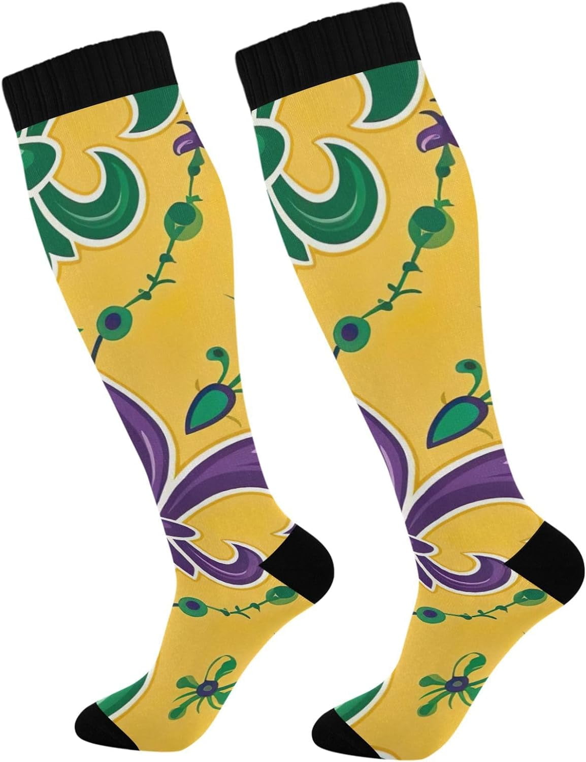 girls mardi gras socks