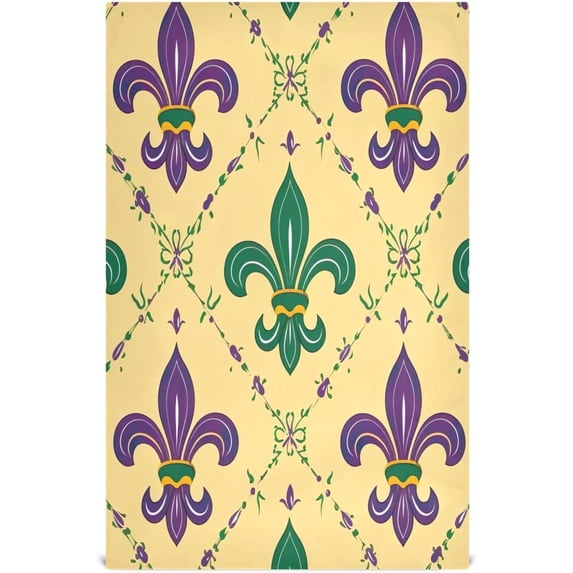 Coolnut Mardi Gras Lily Kitchen Dish Towel Set 1Pcs,Dishcloths Sets Fast Drying Kitchen Towels Tea Towels Gift Set for Drying Cleaning Cooking Baking366 Wash cloth