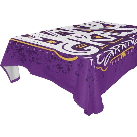Coolnut Mardi Gras Rectangle Tablecloth Spill-Proof Polyester Table Cloth Table Cover for Kitchen Dining Picnic Holiday Party Decoration,54"x54"