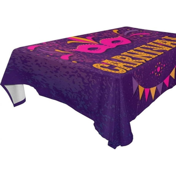 Coolnut Mardi Gras Rectangle Tablecloth Spill-Proof Polyester Table Cloth Table Cover for Kitchen Dining Picnic Holiday Party Decoration, 54"x72"