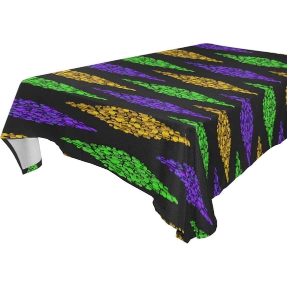 Coolnut Mardi Gras Rectangle Tablecloth Spill-Proof Polyester Table Cloth Table Cover for Kitchen Dining Picnic Holiday Party Decoration, 54"x72"
