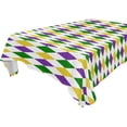 thumbnail image 1 of Coolnut Mardi Gras Rectangle Tablecloth, Spill-Proof Polyester Table Cloth, Table Cover for Kitchen Dining Picnic Holiday Party Decoration, 60"x60", 1 of 7