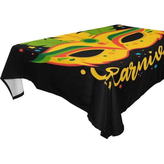 Coolnut Mardi Gras Rectangle Tablecloth Spill-Proof Polyester Table Cloth Table Cover for Kitchen Dining Picnic Holiday Party Decoration,60"x90"