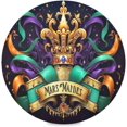 thumbnail image 1 of Coolnut Mardi Gras Round Placemats Non-Slip Table Mat Heat Resistant Placemat for Dining Table Kichen Party Table Diameter 15.4 inch Set of 4 Home Decor Gifts, 1 of 7