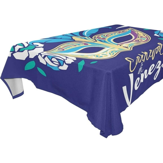Coolnut Mardi Gras Tablecloth, Waterproof Washable Polyester Square Table Cover, Durable Tablecloth for Kitchen Dining Table Party Decor, 54"x54"