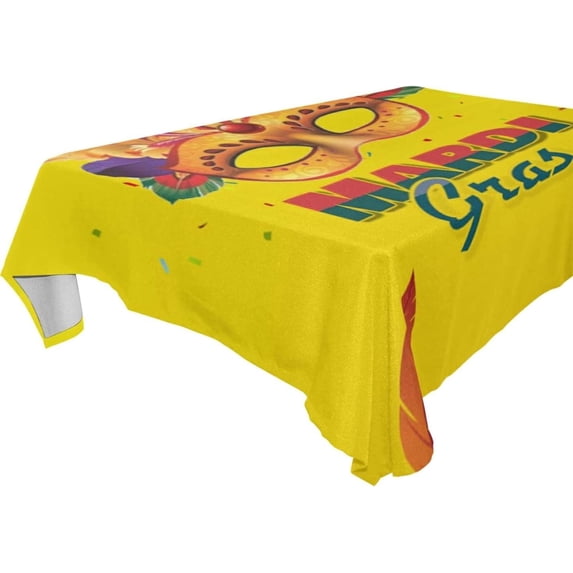 Coolnut Mardi Gras Tablecloth, Waterproof Washable Polyester Square Table Cover, Durable Tablecloth for Kitchen Dining Table Party Decor, 60"X 60"