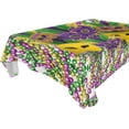 thumbnail image 1 of Coolnut Mardi Gras Tablecloth, Waterproof Washable Polyester Square Table Cover, Durable Tablecloth for Kitchen Dining Table Party Decor, 60"X 90", 1 of 7