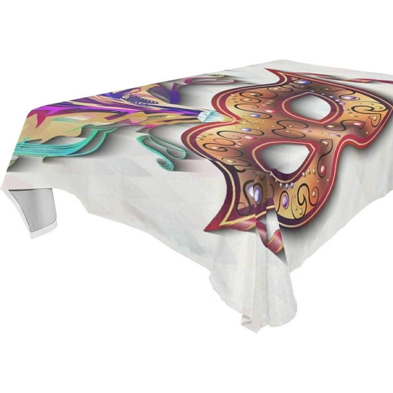 Coolnut Mardi Gras Tablecloth, Waterproof Washable Polyester Square Table Cover, Durable Tablecloth for Kitchen Dining Table Party Decor, 60"X 90"