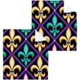 thumbnail image 1 of Coolnut Mardi Gras Washcloths Set of 4-12 x 12 inch Pure Cotton Wash Cloth Highly Absorbent and Soft Fingertip Towels Face Cloths for Bath, Spa Wash cloth, 1 of 7