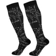 thumbnail image 1 of Coolnut Math Black Creative Compression Socks for Women & Men Circulation-Knee High Stockings for Running, Travel, Cycling Gift, 1 of 7